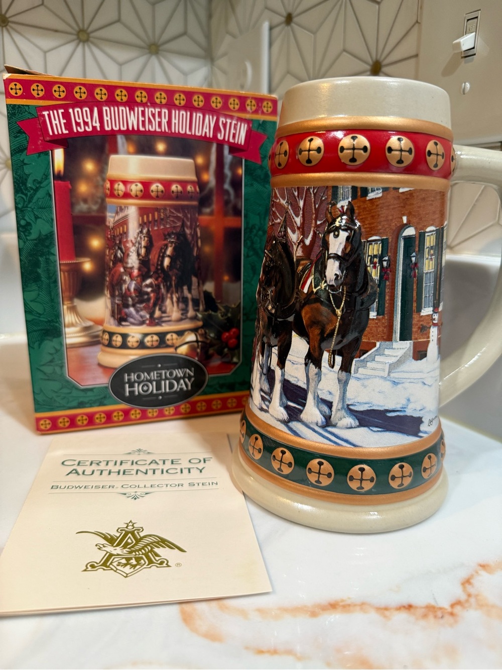 Vintage Budweiser 1994 Holiday Stein